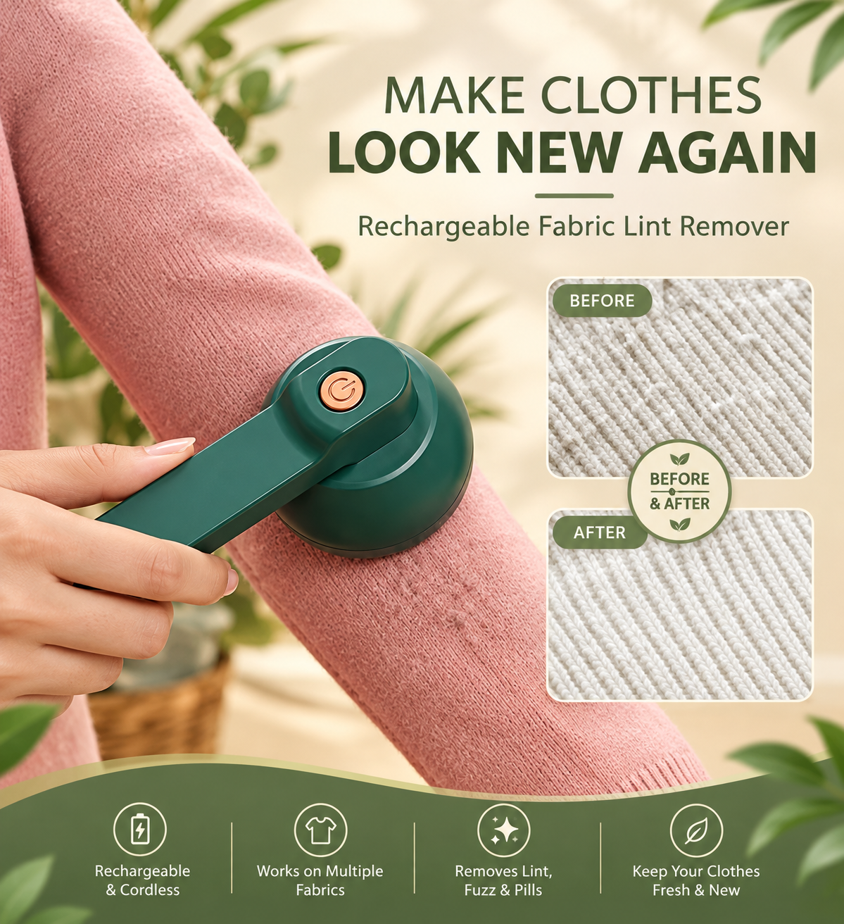Rechargeable Fabric Lint Remover™ – Electric Clothes Fuzz Shaver